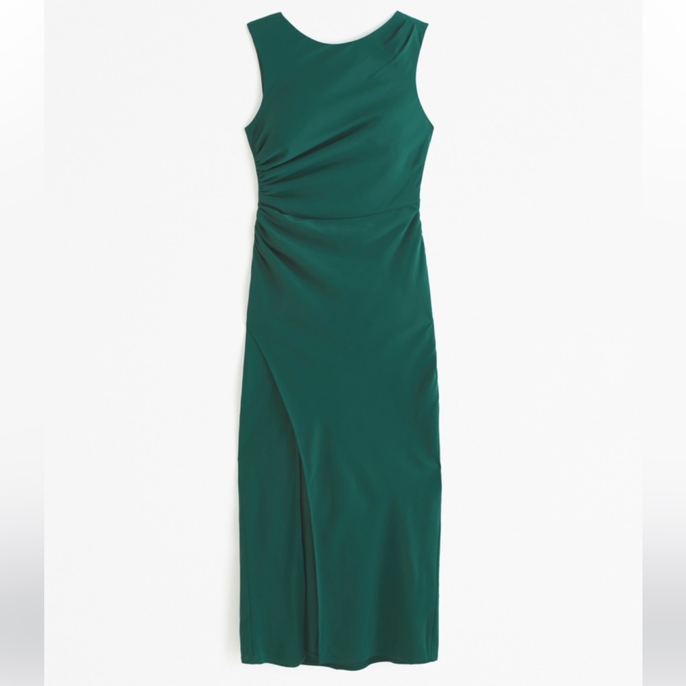 NWT Abercrombie & Fitch Draped High-Neck Shell Midi Dress